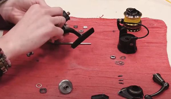 Spinning Reel Being Worked on In Shop repair-hp